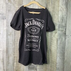 Lucky Brand Jack Daniels Gray/Black/White Distressed T-Shirt